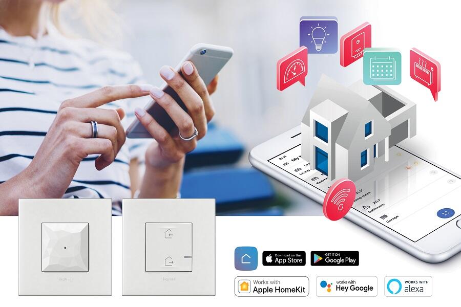 Une dame utilise Arteor with Netatmo pour sa maison connectée via son smartphone, Siri, Google Assistant et Alexa.